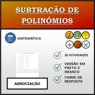 Exercício de associação: Subtração de polinómios