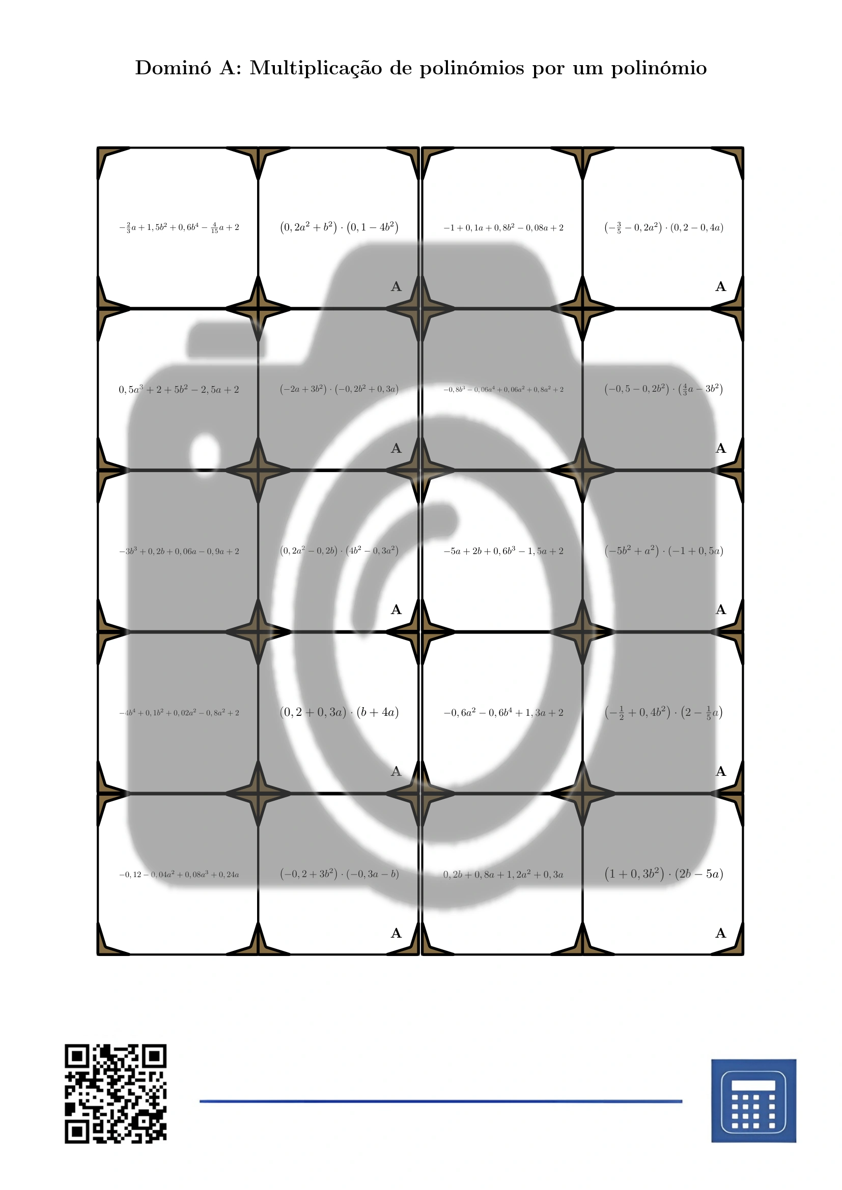 Dominó: Multiplicação de polinómios por um polinómio - Image 2