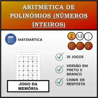 Jogo da memória: Aritmética de polinómios (números inteiros)