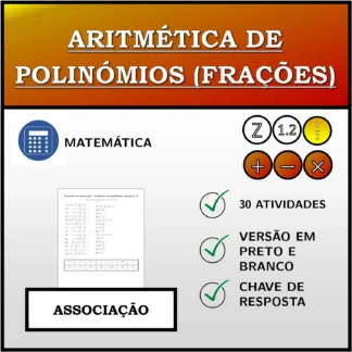 Exercício de associação: Aritmética de polinómios (frações)