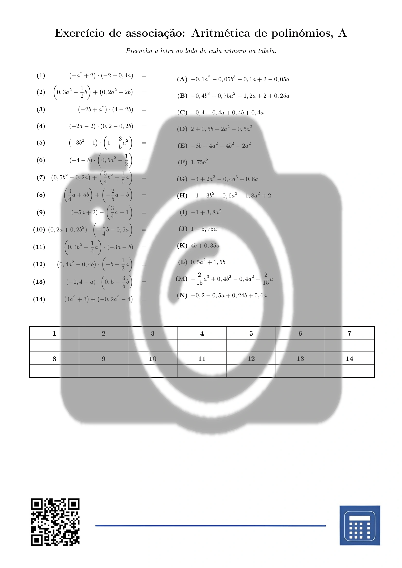 Exercício de associação: Aritmética de polinómios - Image 2