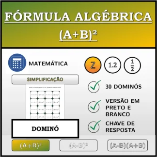 Dominó: Fórmula algébrica (A+B)², simplificação (números inteiros)