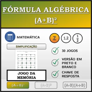 Jogo da memória: Fórmula algébrica (A+B)², simplificação (números inteiros)