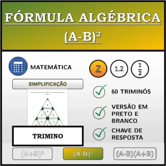 Trimino: Fórmula algébrica (A-B)², simplificação (números inteiros)
