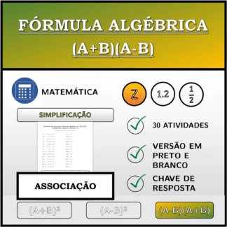 Exercício de associação: Fórmula algébrica (A+B)(A-B), simplificação (números inteiros)