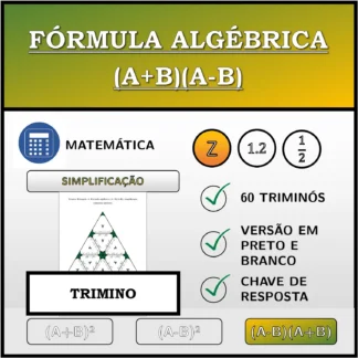 Trimino: Fórmula algébrica (A+B)(A-B), simplificação (números inteiros)