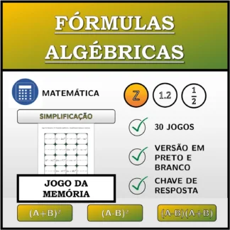 Jogo da memória: Fórmulas algébricas, simplificação (números inteiros)