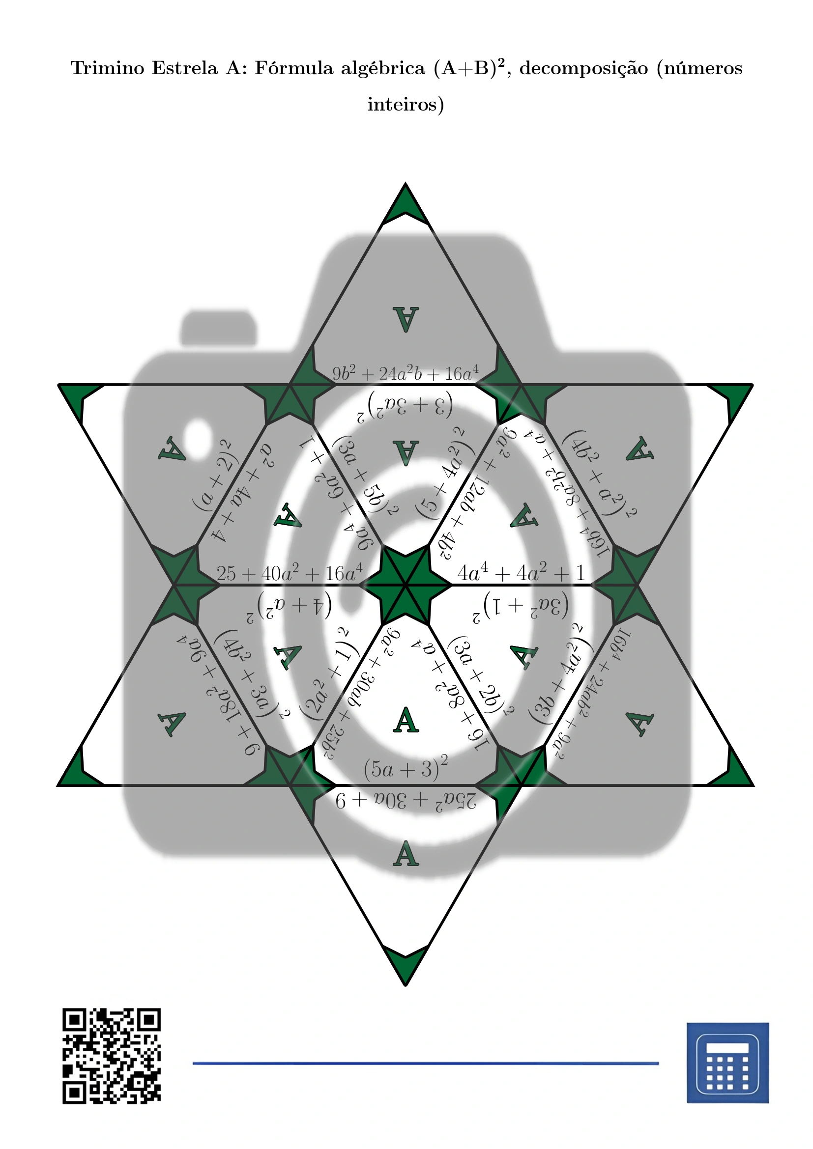 Trimino: Fórmula algébrica (A+B)², decomposição (números inteiros) - Image 4