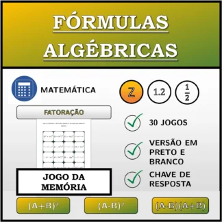 Jogo da memória: Fórmulas algébricas, decomposição (números inteiros)