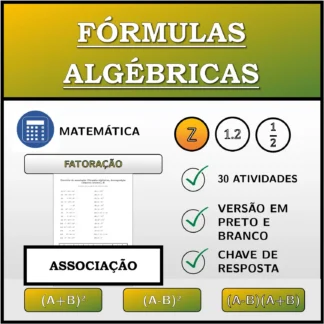 Exercício de associação: Fórmulas algébricas, decomposição (números inteiros)