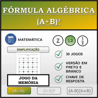 Jogo da memória: Fórmula algébrica (A+B)², simplificação (números decimais)