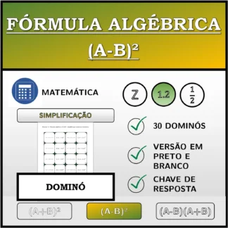 Dominó: Fórmula algébrica (A-B)², simplificação (números decimais)