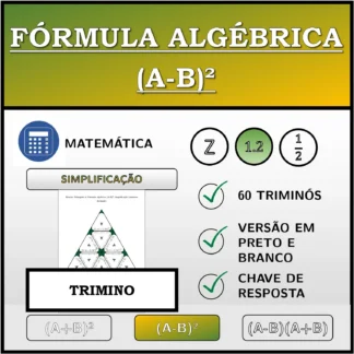 Trimino: Fórmula algébrica (A-B)², simplificação (números decimais)