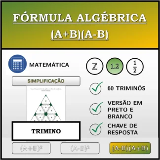 Trimino: Fórmula algébrica (A+B)(A-B), simplificação (números decimais)