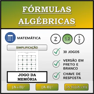 Jogo da memória: Fórmulas algébricas, simplificação (números decimais)