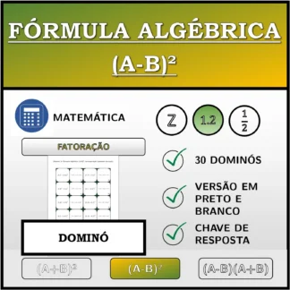 Dominó: Fórmula algébrica (A-B)², decomposição (números decimais)