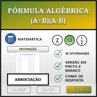 Exercício de associação: Fórmula algébrica (A+B)(A-B), decomposição (números decimais)
