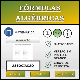 Exercício de associação: Fórmulas algébricas, decomposição (números decimais)