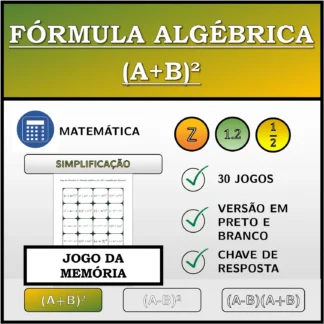 Jogo da memória: Fórmula algébrica (A+B)², simplificação (frações)