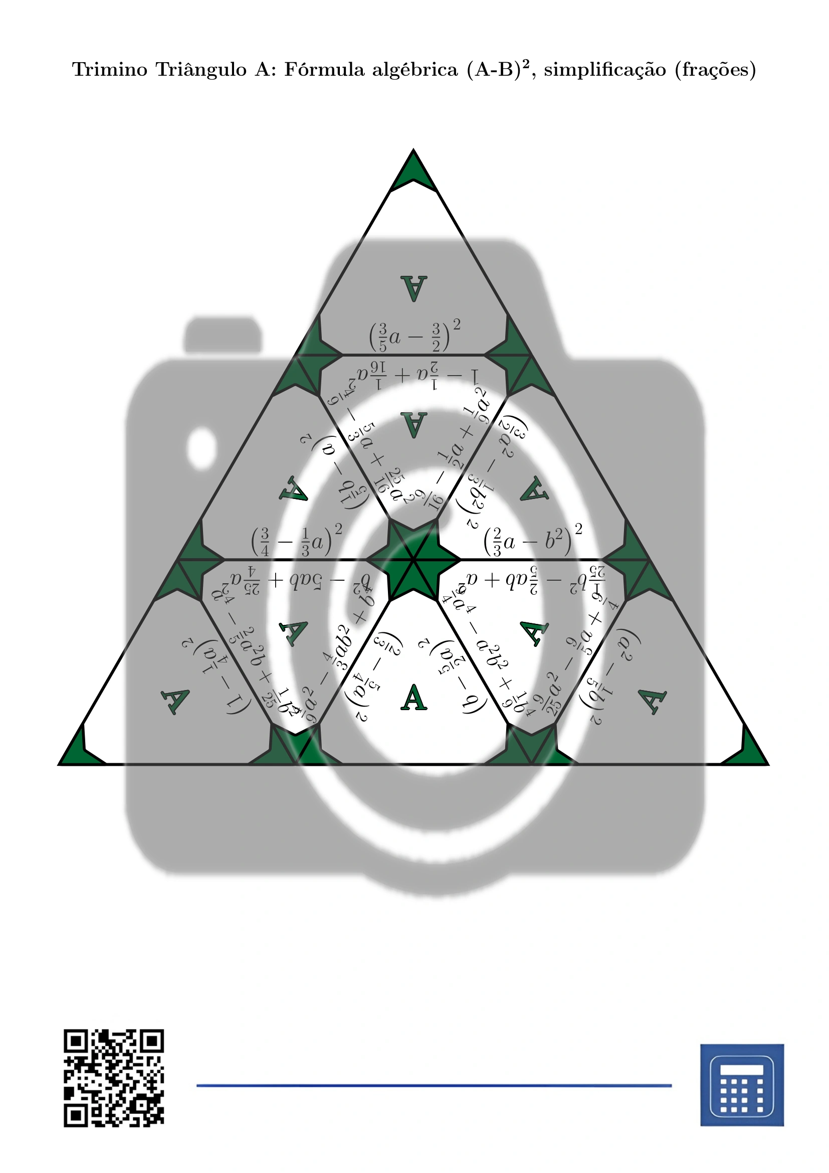 Trimino: Fórmula algébrica (A-B)², simplificação (frações) - Image 2