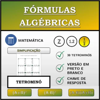 Tetromino: Fórmulas algébricas, simplificação (frações)