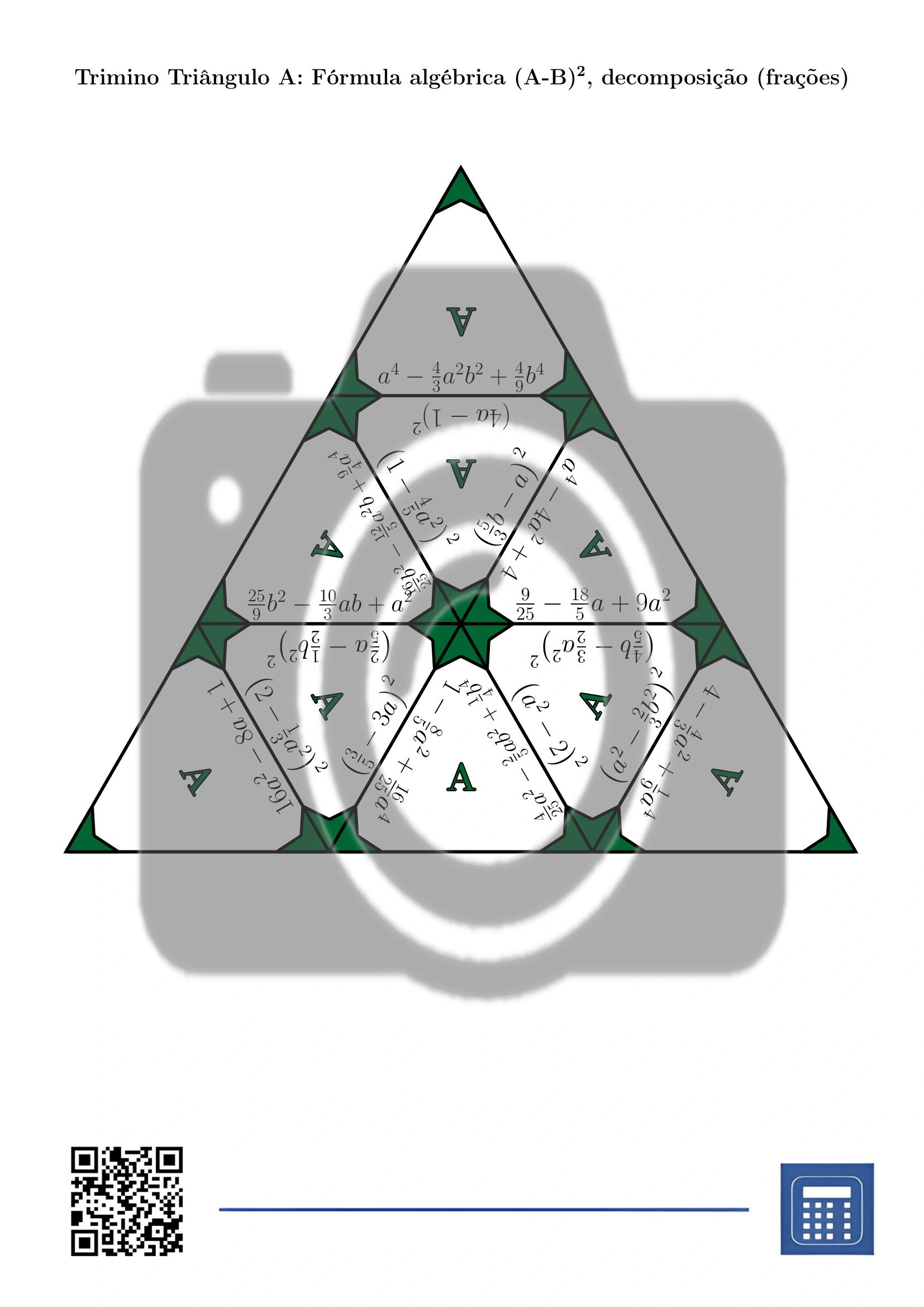 Trimino: Fórmula algébrica (A-B)², decomposição (frações) - Image 2