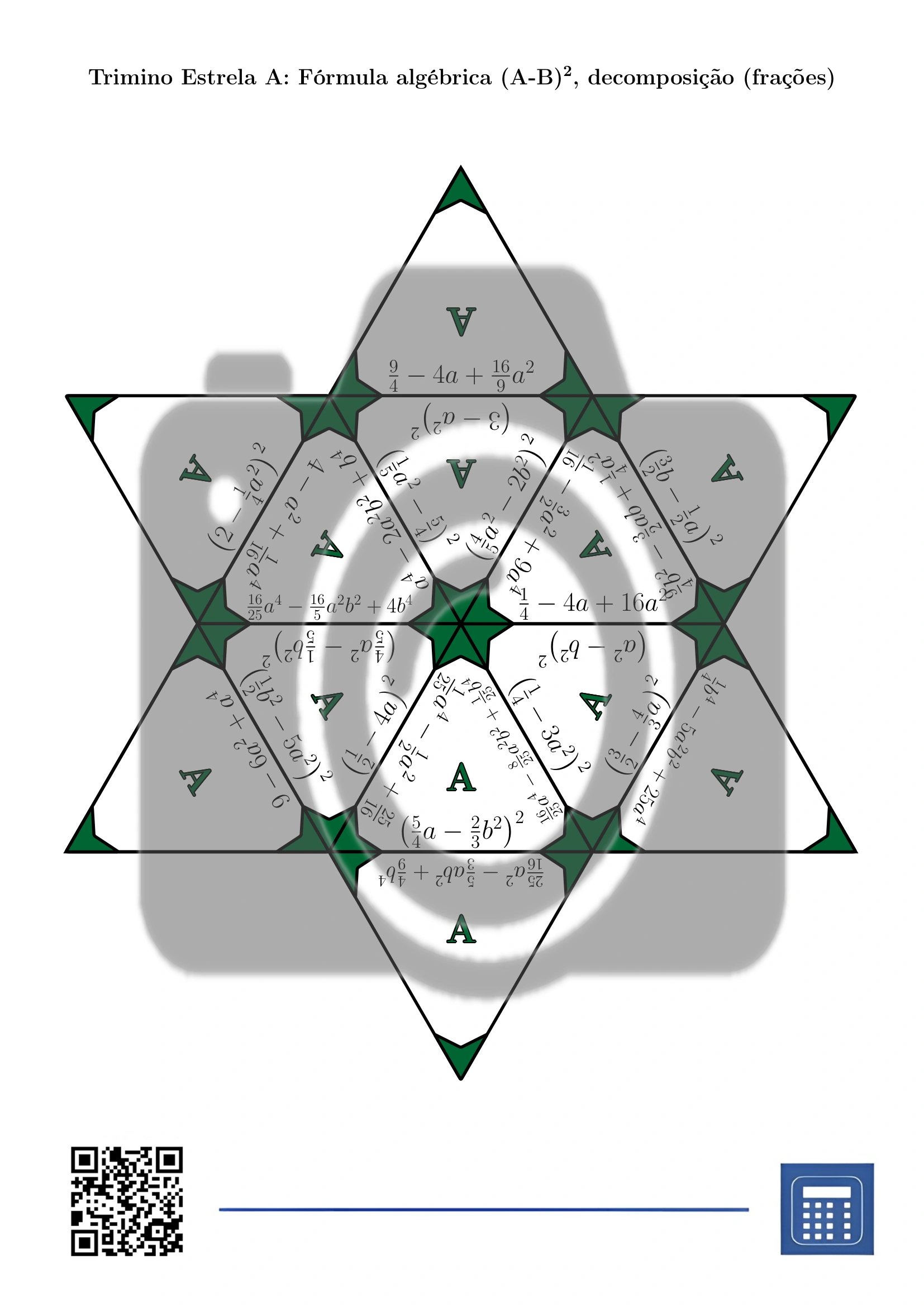 Trimino: Fórmula algébrica (A-B)², decomposição (frações) - Image 4