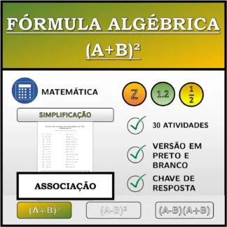 Exercício de associação: Fórmula algébrica (A+B)², simplificação