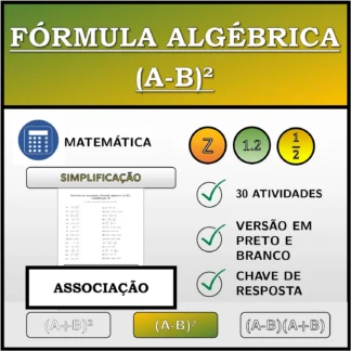 Exercício de associação: Fórmula algébrica (A-B)², simplificação