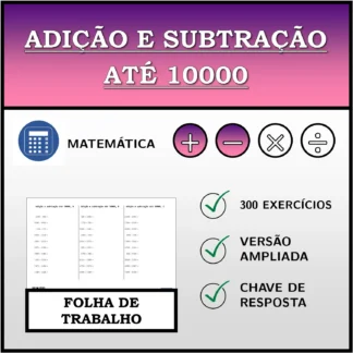 Folha de trabalho: Adição e subtração até 10000