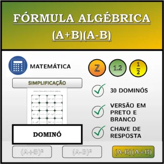 Dominó: Fórmula algébrica (A+B)(A-B), simplificação