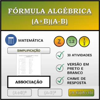 Exercício de associação: Fórmula algébrica (A+B)(A-B), simplificação