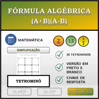 Tetromino: Fórmula algébrica (A+B)(A-B), simplificação