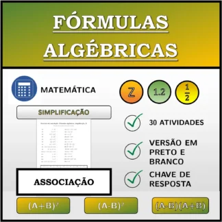 Exercício de associação: Fórmulas algébricas, simplificação