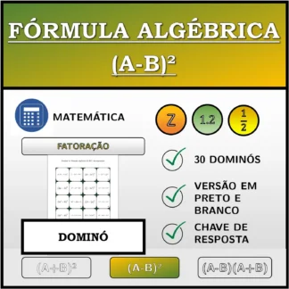 Dominó: Fórmula algébrica (A-B)², decomposição
