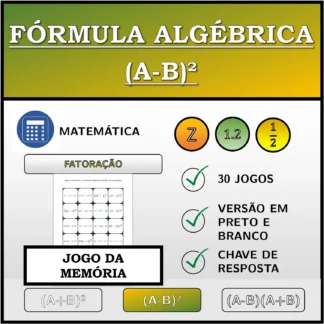 Jogo da memória: Fórmula algébrica (A-B)², decomposição