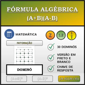 Dominó: Fórmula algébrica (A+B)(A-B), decomposição