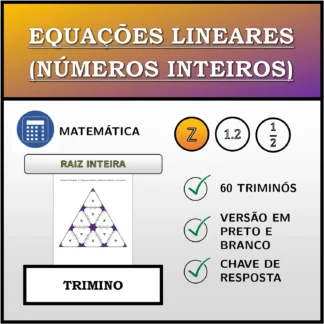 Trimino: Equações lineares (números inteiros), raiz inteira