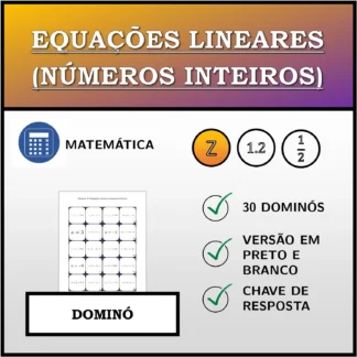 Dominó: Equações lineares (números inteiros)