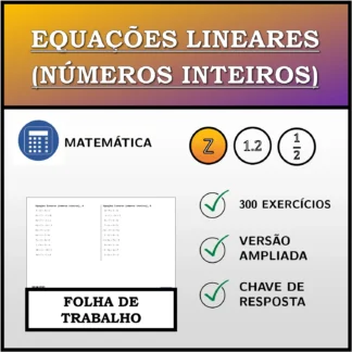 Folha de trabalho: Equações lineares (números inteiros)