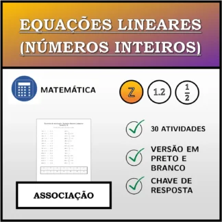 Exercício de associação: Equações lineares (números inteiros)