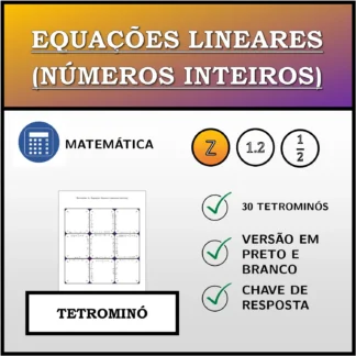 Tetromino: Equações lineares (números inteiros)