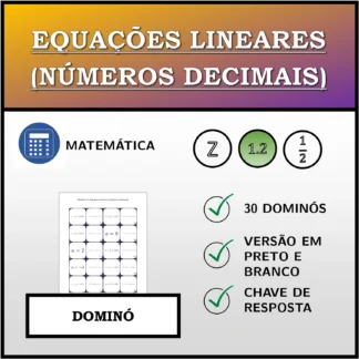 Dominó: Equações lineares (números decimais)