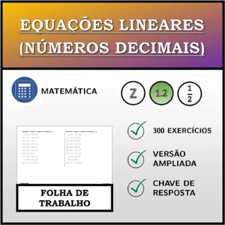 Folha de trabalho: Equações lineares (números decimais)