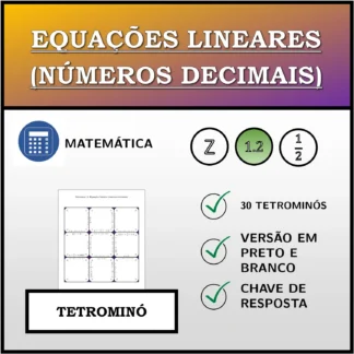 Tetromino: Equações lineares (números decimais)