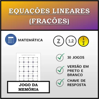 Jogo da memória: Equações lineares (frações)