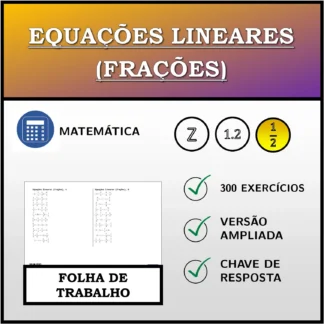 Folha de trabalho: Equações lineares (frações)