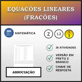 Exercício de associação: Equações lineares (frações)