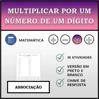 Exercício de associação: Multiplicar por um número de um dígito