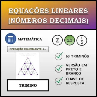 Trimino: Equações lineares (números decimais), transformação equivalente (adição, subtração)